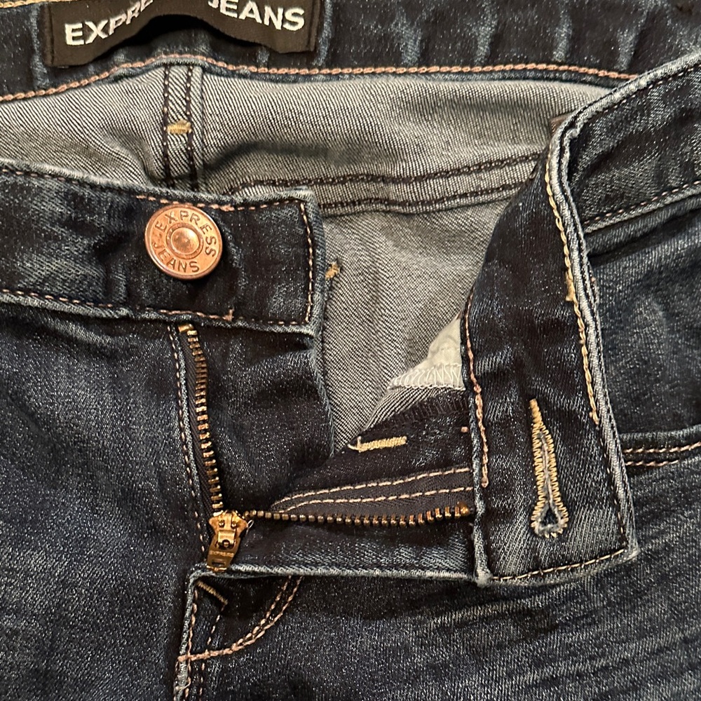 Express Women's Dark Blue Skinny Jeans - Picture 3 of 6